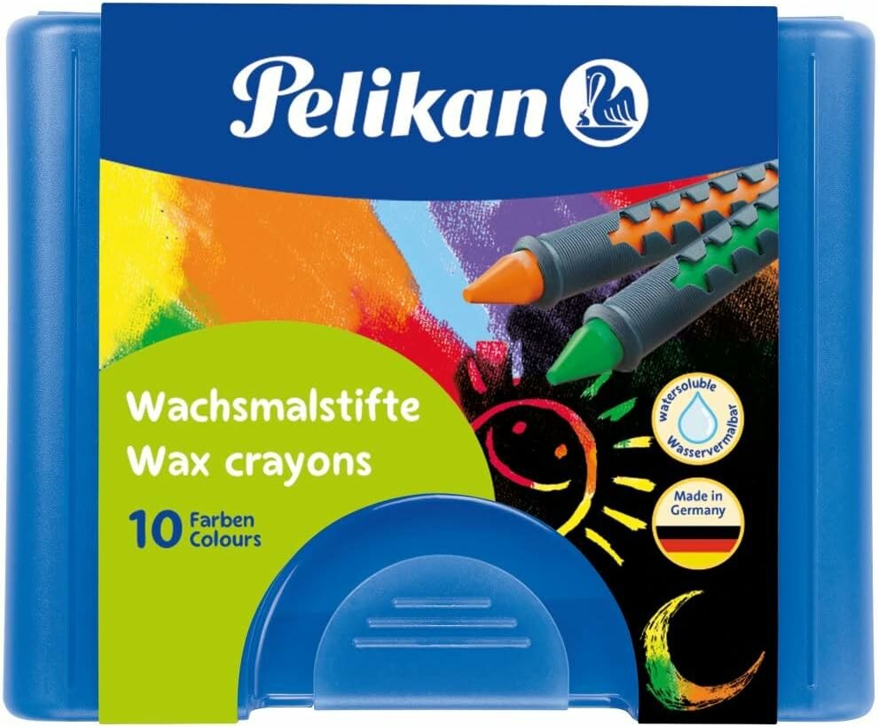 Pelikan Wachsmalstifte 665/10 mit Schiebehülse, 10 Stück