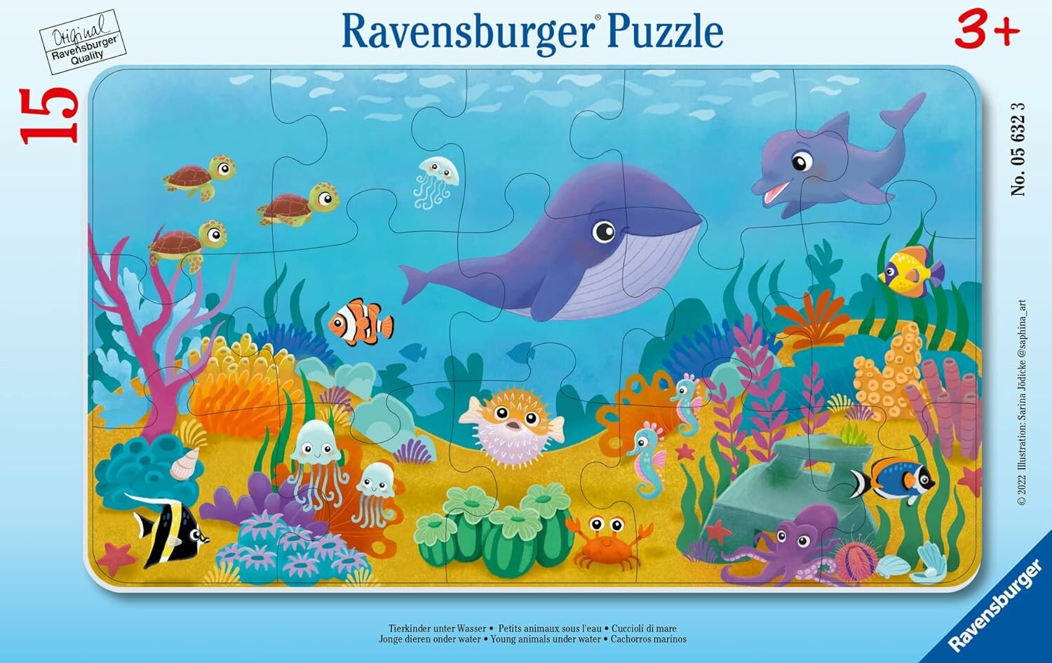 RAVENSBURGER Puzzle Tiere unter dem Meer 15 Teile