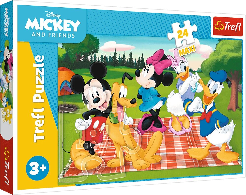 TREFL Puzzle Micky Maus: Kuscheliger Mickey MAXI 24 Stück