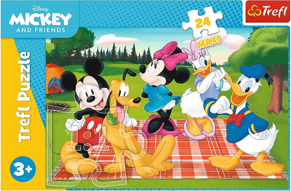 TREFL Puzzle Micky Maus: Kuscheliger Mickey MAXI 24 Stück