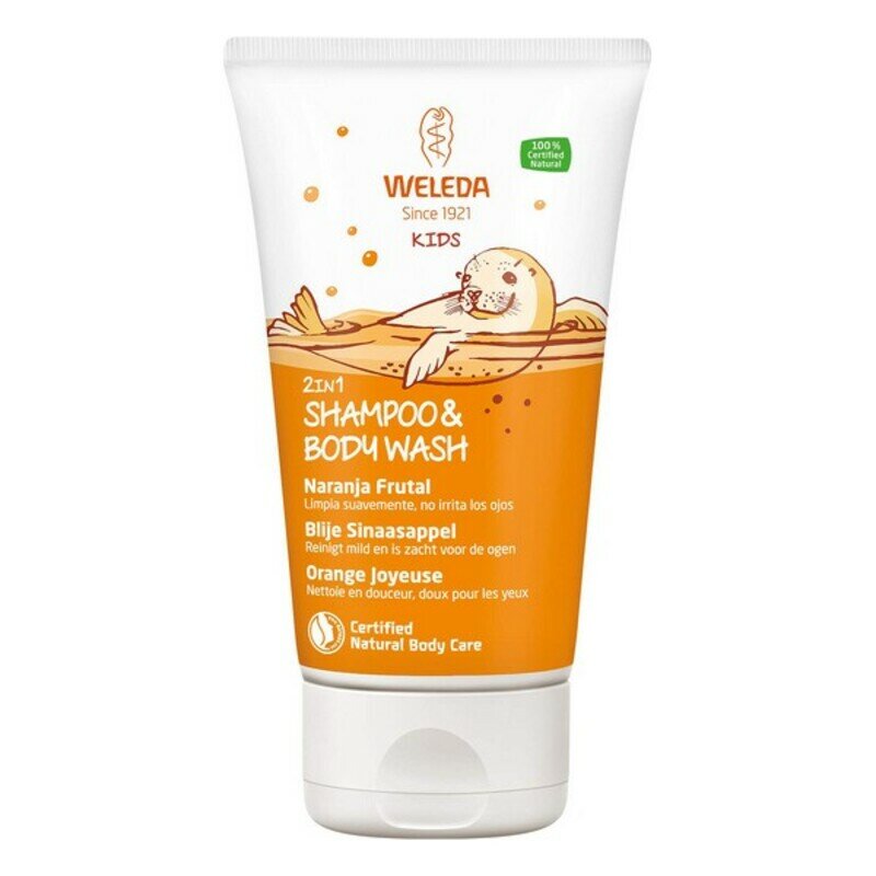Weleda baby Kinder Duschgel & Shampoo 2in1 Fruchtige Orange, 150 ml