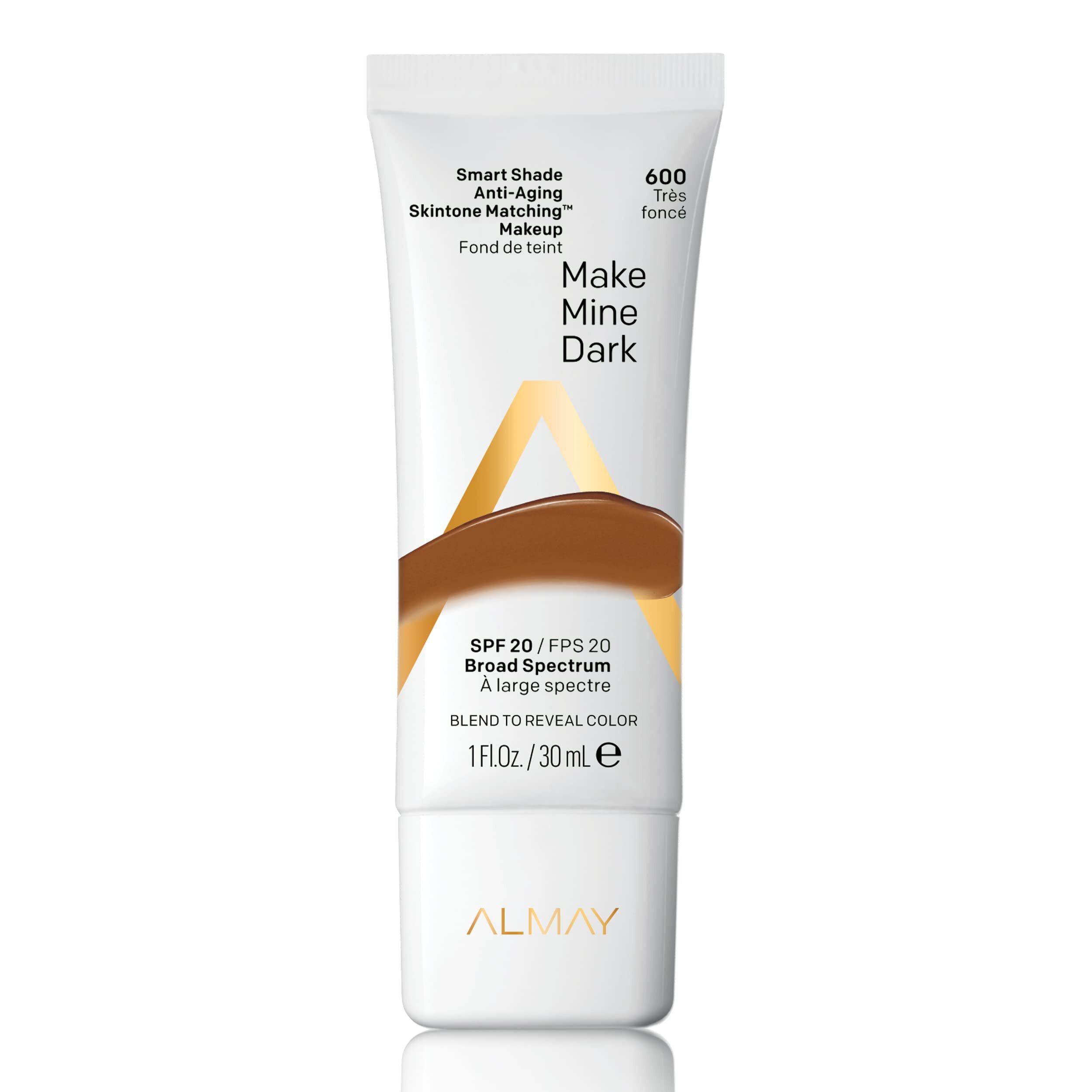 Almay Smart Shade Anti-Aging Skintone Matching Foundation 30ml - 600 Make Mine Dark